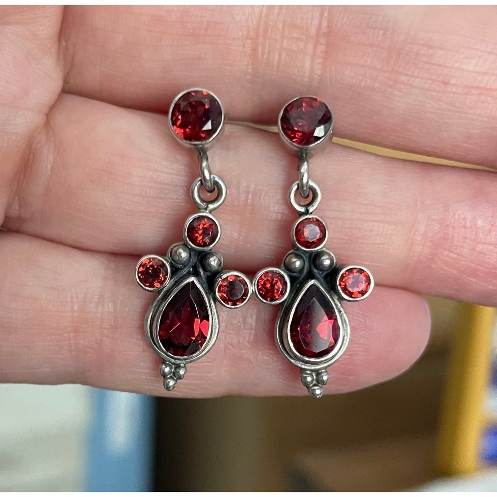 Nicky Butler Sterling Silver Women OS Garnet Dangle Earrings